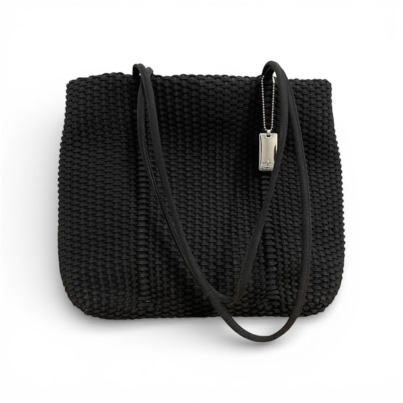 Nine West Handbags - Rare 90s NINE WEST Black Woven Tote Bag Shoulder Bag Textured Style